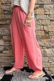 Lina Linen Blend Barrel Pant Washed Watermelon